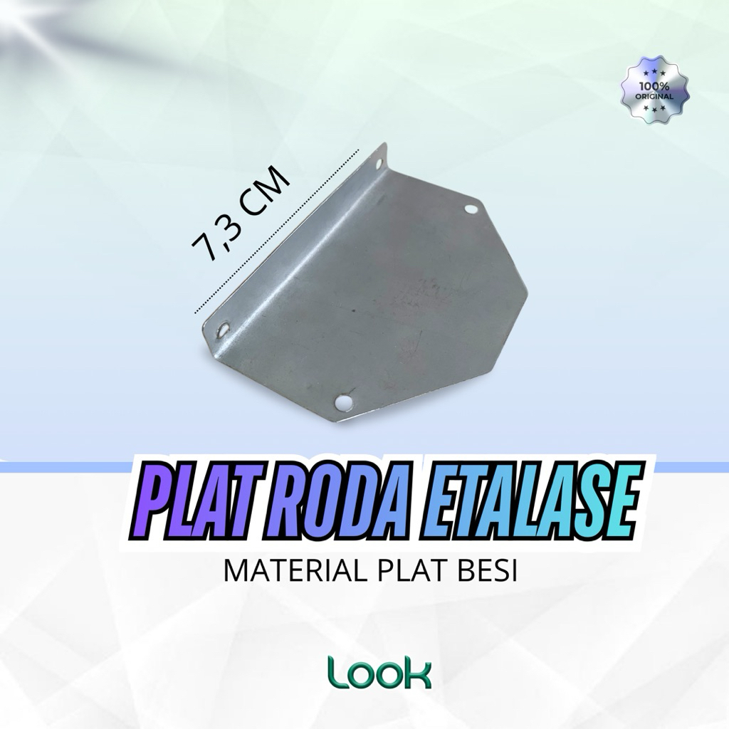 Plat Tatakan Roda Caster Etalase | Plat Besi Roda Etalase Kaca Aluminium