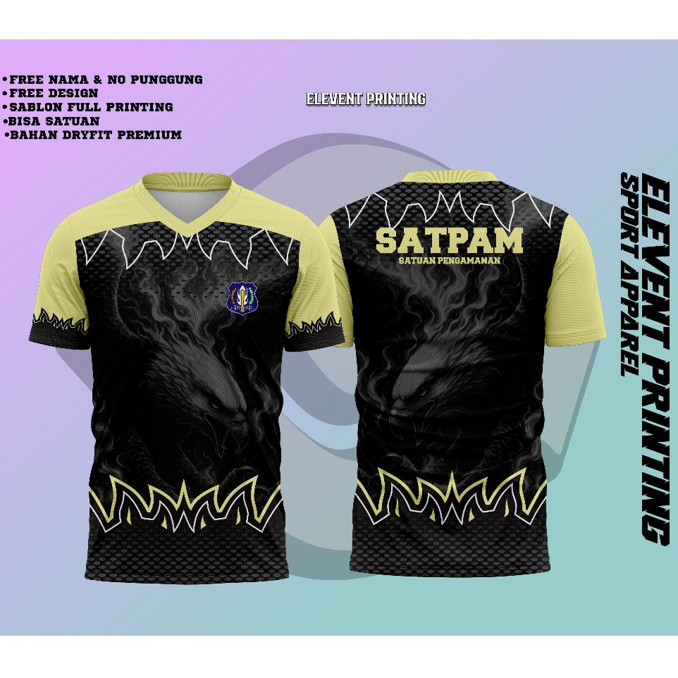 JERSEY SECURITY / KAOS JERSEY SATPAM TERBARU / SERAGAM SATPAM ,GRATIS PASANG NAMA , FULL PRINTING