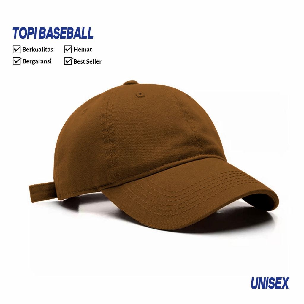 Waniqlo - Topi Baseball Polos Simpel Caramel Unisex