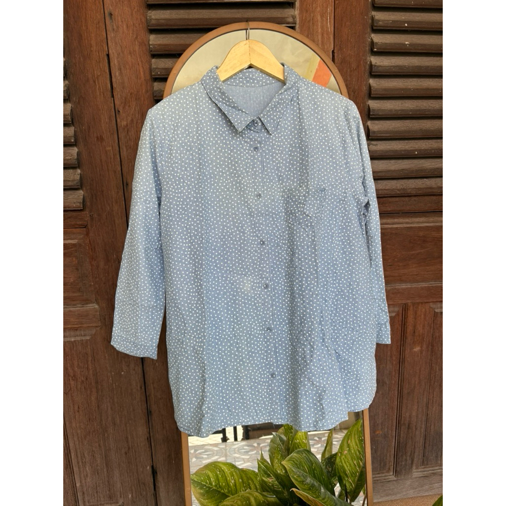 Atasan Wanita Soft Blue / Kemeja Wanita