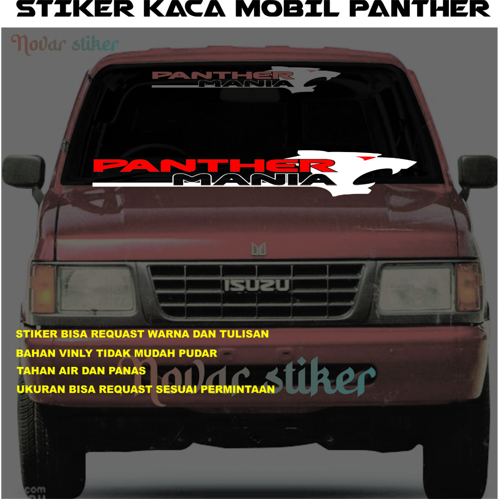 Stiker kaca Mobil Panther Stiker Panther Mania Kaca Depan Dan Belakang Isuzu Panther