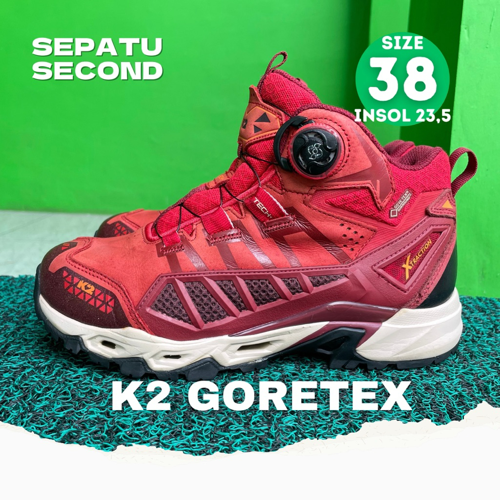 SEPATU SECOND GUNUNG K2 GRETEX SIZE 38 SECOND ORIGINAL OUTDOOR