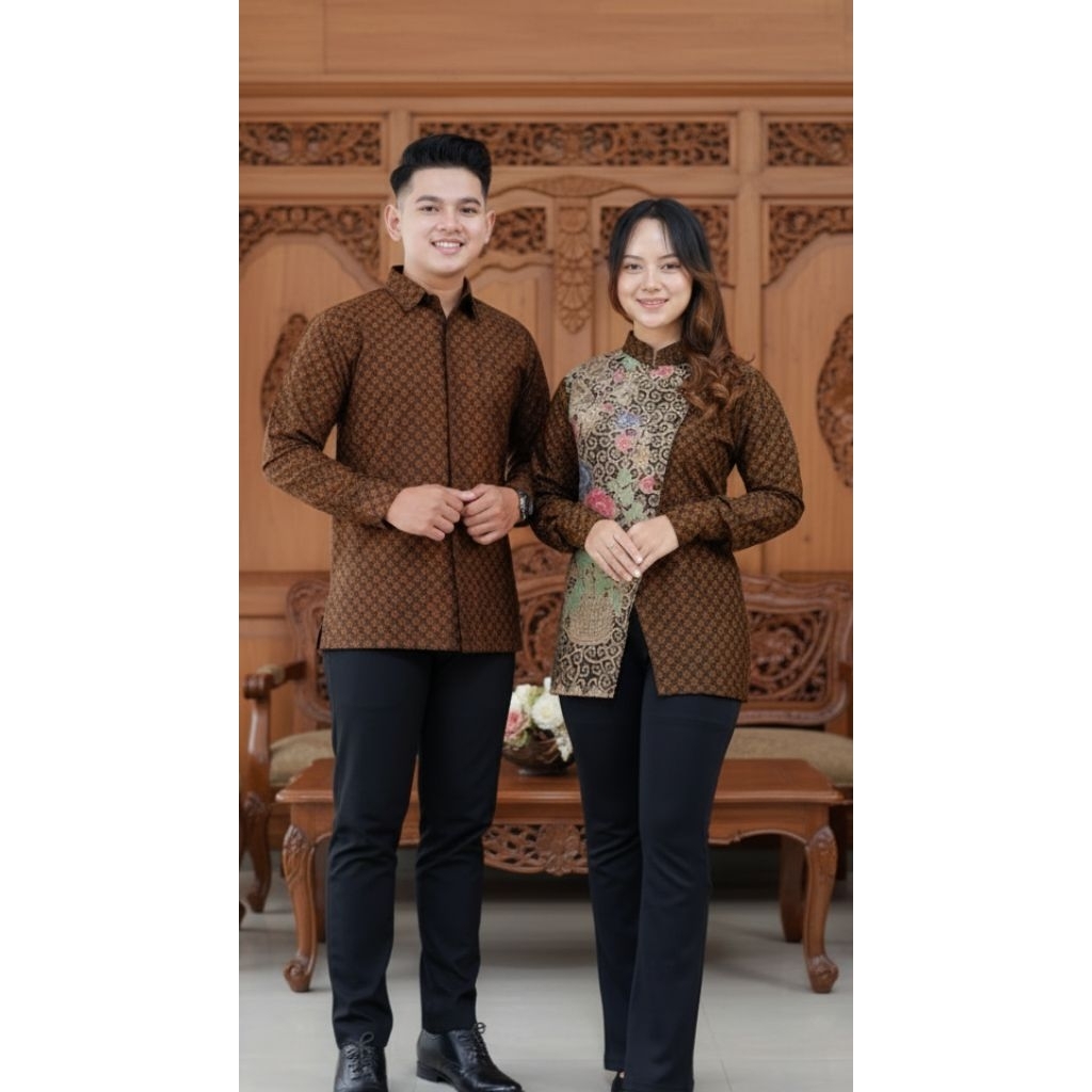 Batik Solo Trendy - Couple Renata Batik Dengan Bahan Katun Premium dan Sudah Lapis Furing