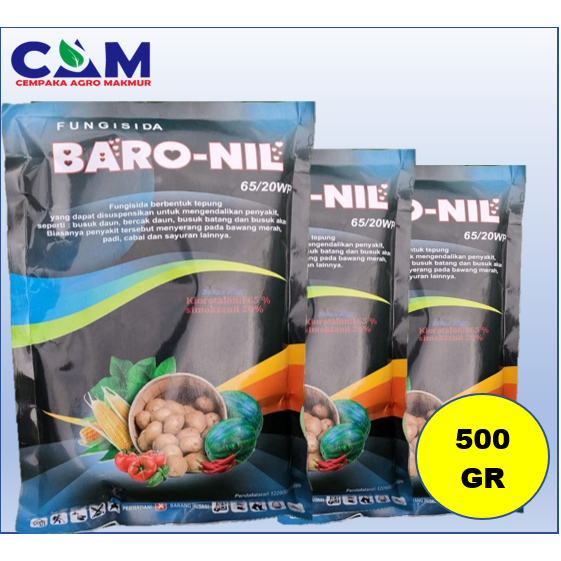 FUNGISIDA BARONIL 65/20 WP 500GR | Klorotalonil 65% dan Simoksanil 20%