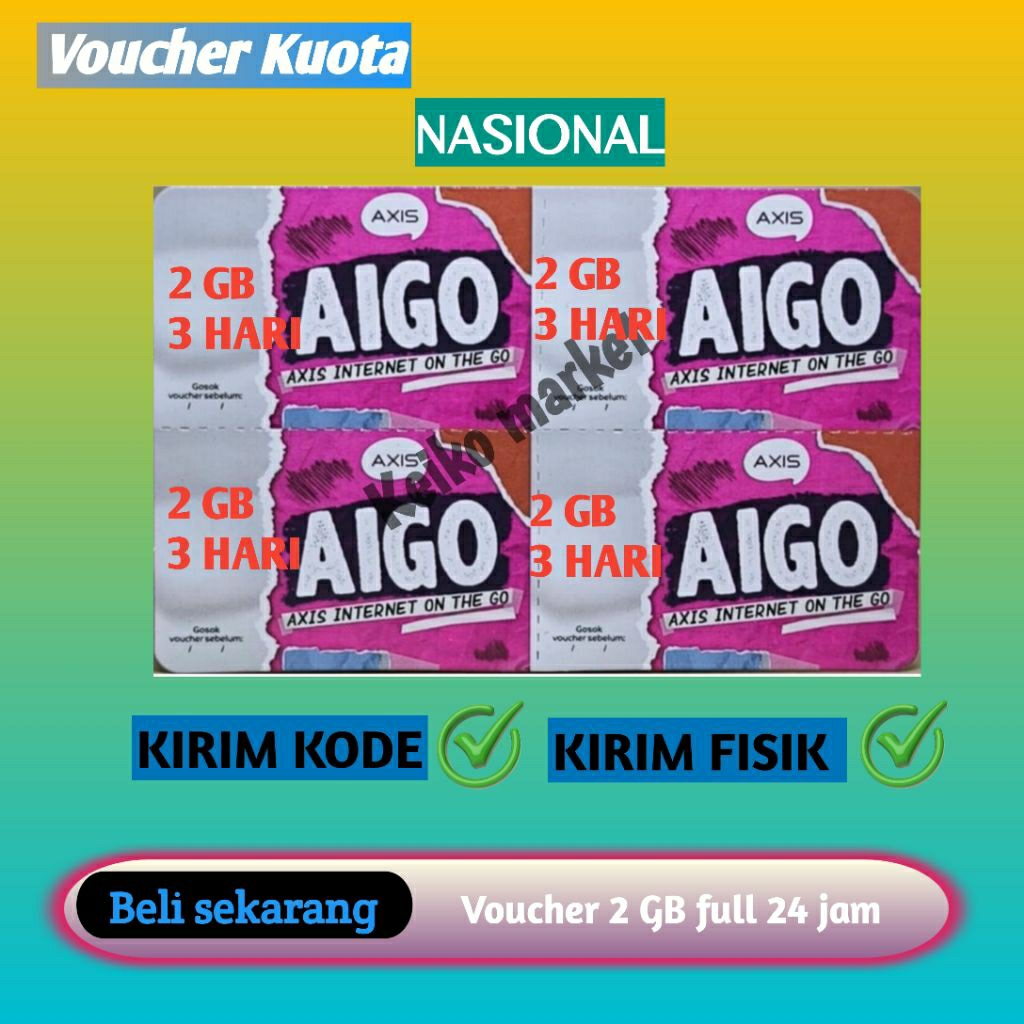 Voucher AXIS 2GB 3Hari (NASIONAL)