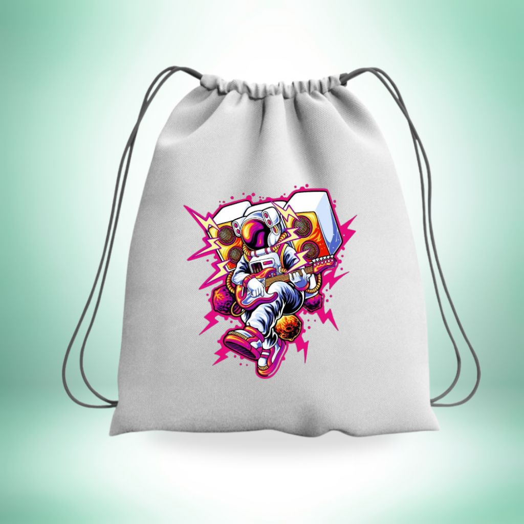 Tas Online Banjarmasin - Tas Serut Bergambar Astronot Full Print Untuk Pria & Wanita