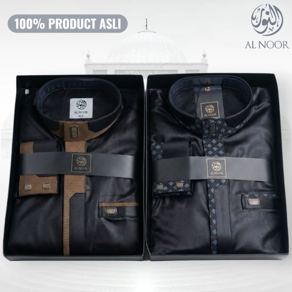 Jubah Al Noor Poly Premium Model Basyir | Hitam + Boxs
