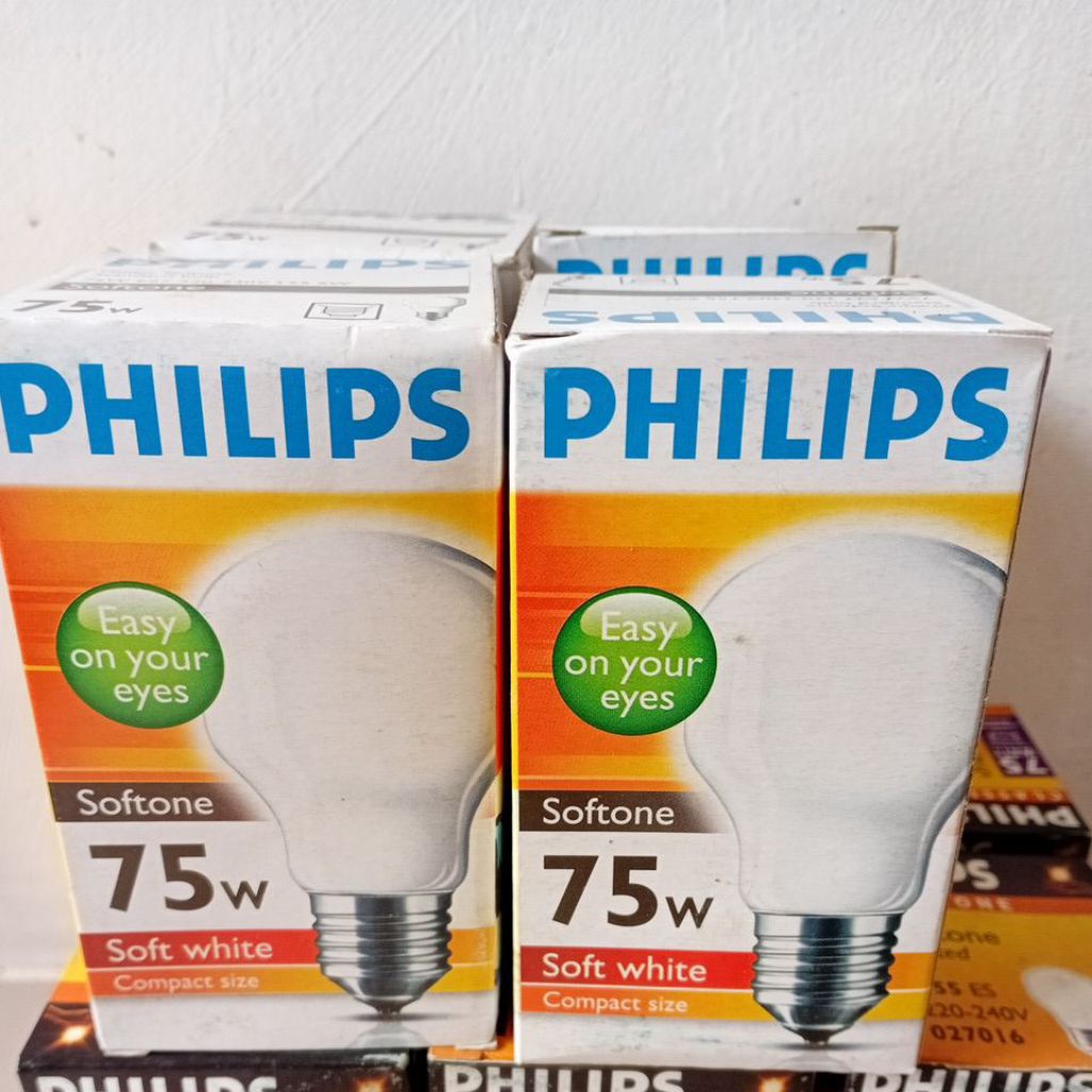 Lampu Philips Softone 75 Watt Cahaya Kuning E27 [ Original 100 % ]