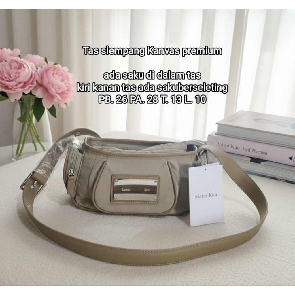 tas selempang Kanvas premium