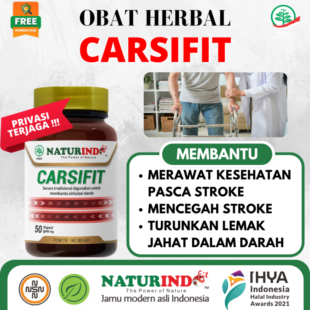 Carsifit Obat Stroke Struk Herbal Obat Stroke Ringan Berat Lumpuh Menahun Naturindo