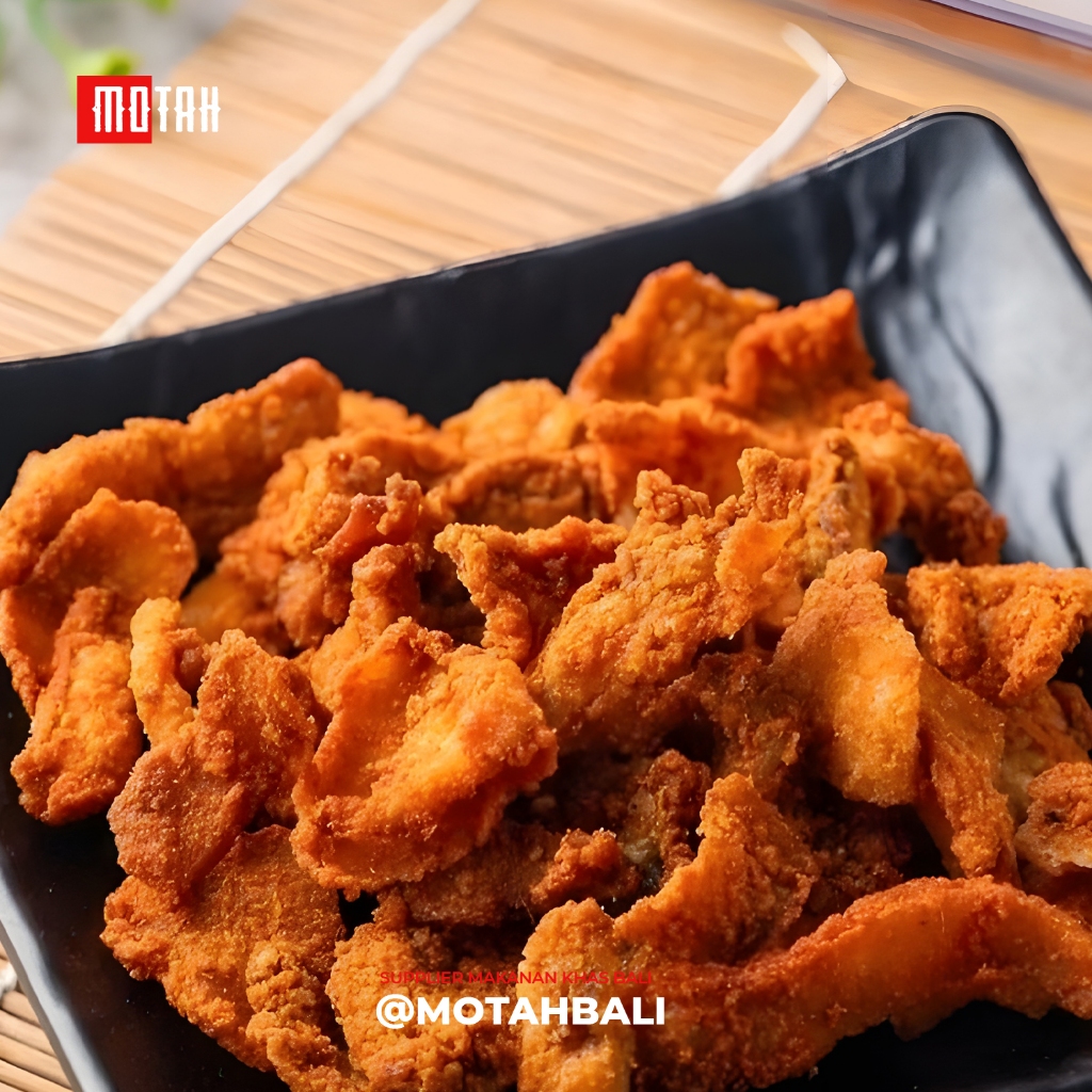 Cemilan Babi Merah Crispy / Lemak Babi Goreng Bali / Kerupuk Babi / Gorengan Daging Babi Merah Khas 