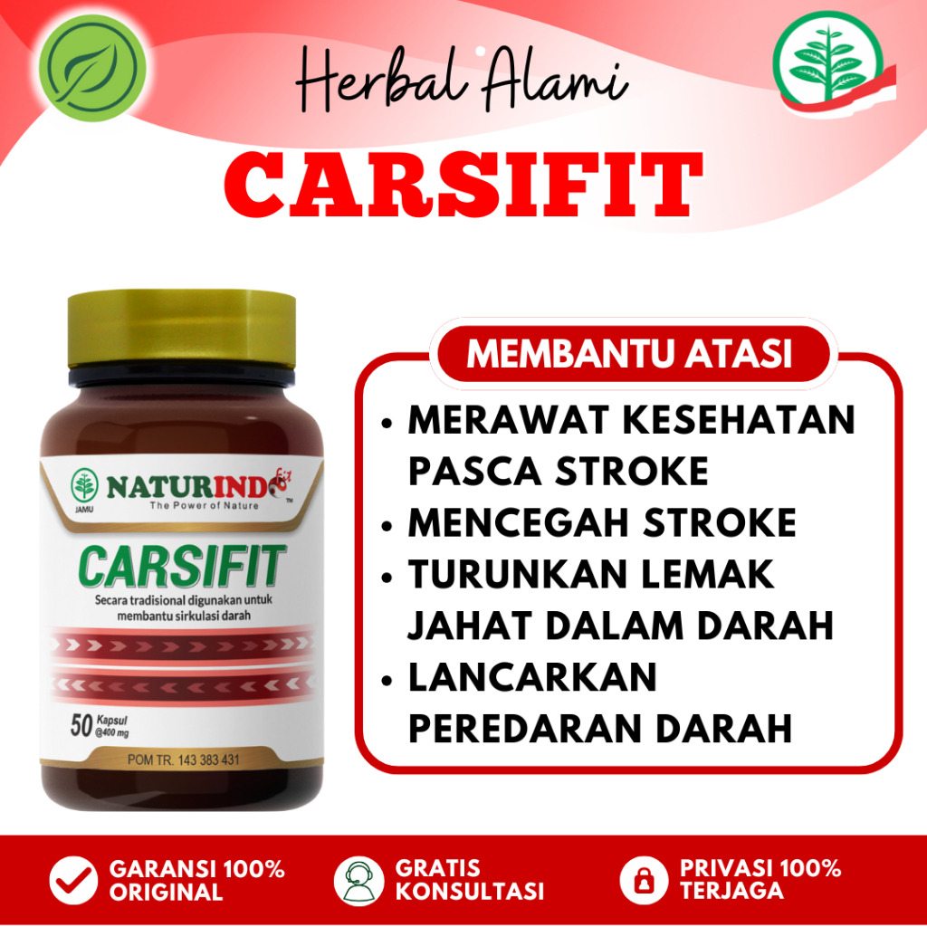 CARSIFIT Obat Herbal Stroke Struk Herbal Obat Stroke Ringan Berat Lumpuh Menahun Carsifit Naturindo