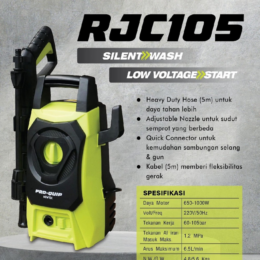 PROQUIP mesin cuci steam motor mobil AC watt rendah jet cleaner rjc105