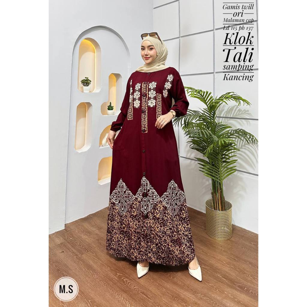 SR01 GAMIS TWILL ORI SLIM- GAMIS TWILL LD 112-117 | GAMIS TWILL ORI PREMIUM | TWILL BATIK PEKALONGAN