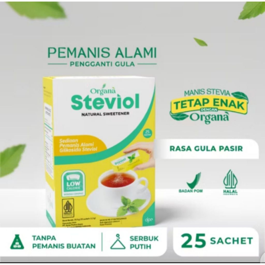 STEVIA ORGANA NATURAL SWEETENER 25 SACHET - GULA DIET STEVIA