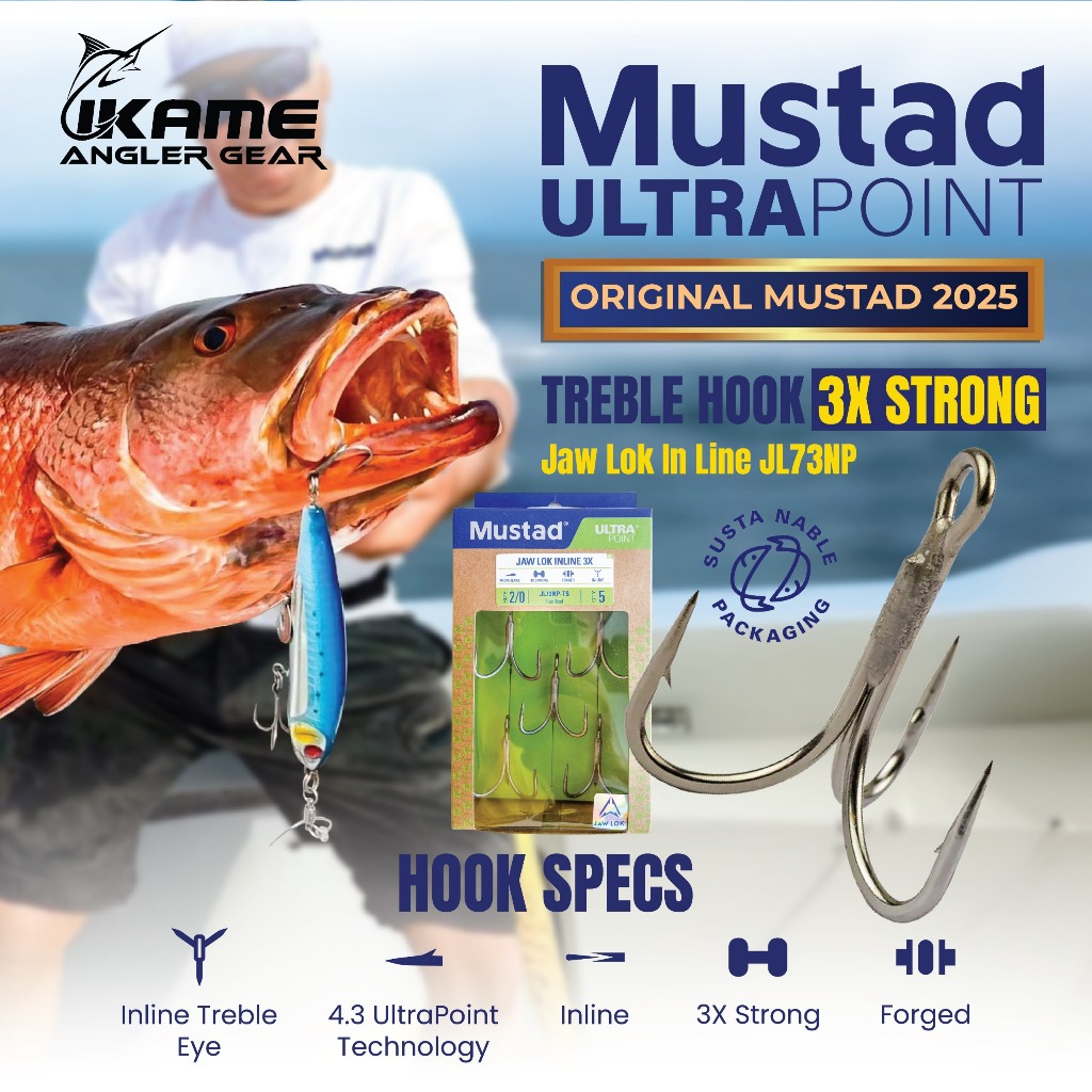 MUSTAD Big Gun Kail Treble 3 Mata / Kail treble Mustad ultra point original / Treble hook premium