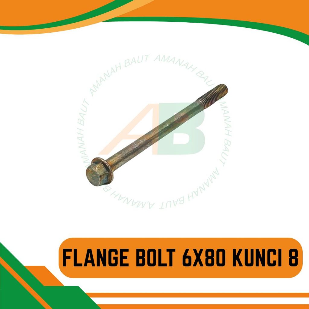 Baut Blok Cvt Flange Bolt M6x80 6mm Kunci 8 Drat 10 6x80 Hijau