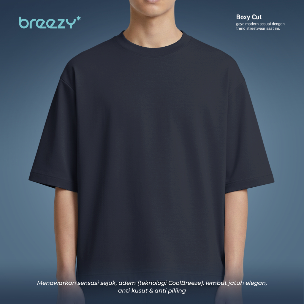 BREEZY Kaos T-Shirt Boxy Cut Danbowl 210 RWDMAN | Navy Color