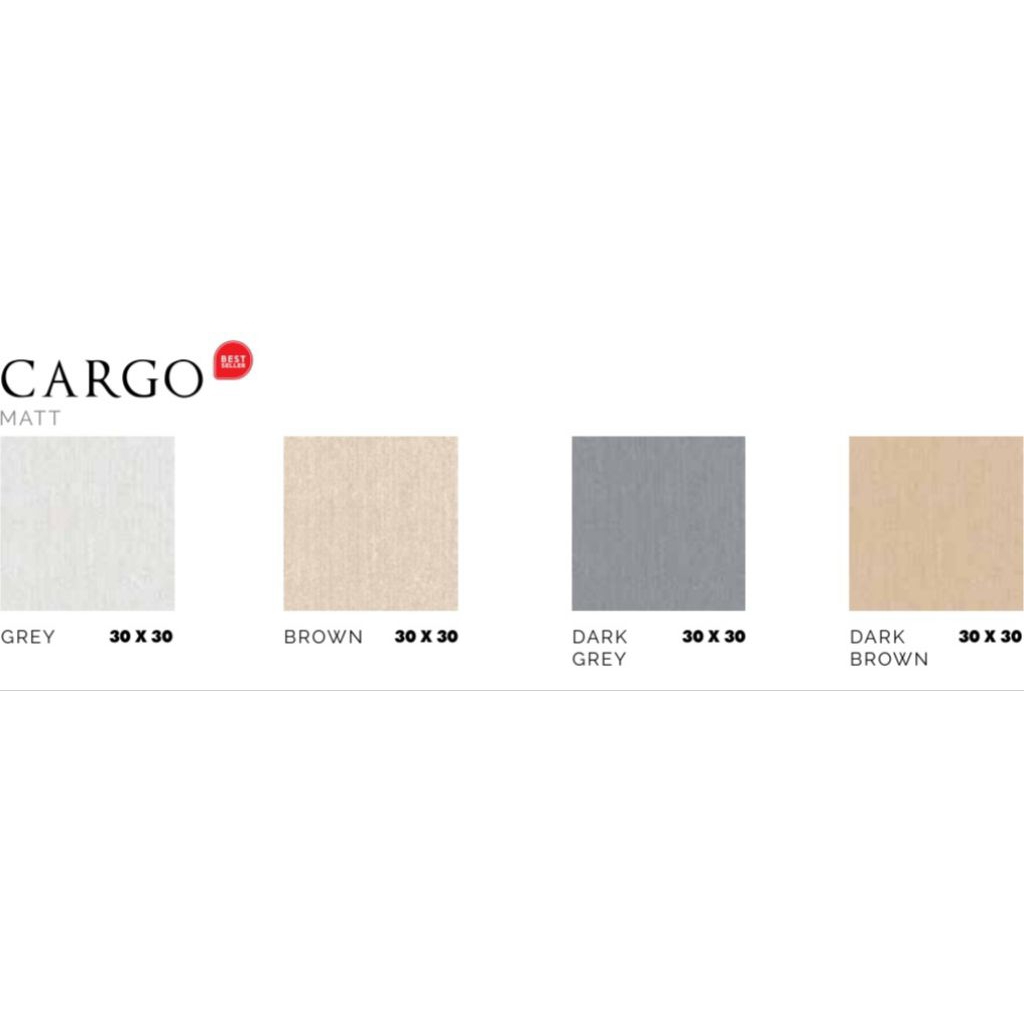 Keramik Merk Asia Tile Cargo Brown/Grey/Dark Grey/Dark Brown ukuran 30x30 cm tekstur Matt