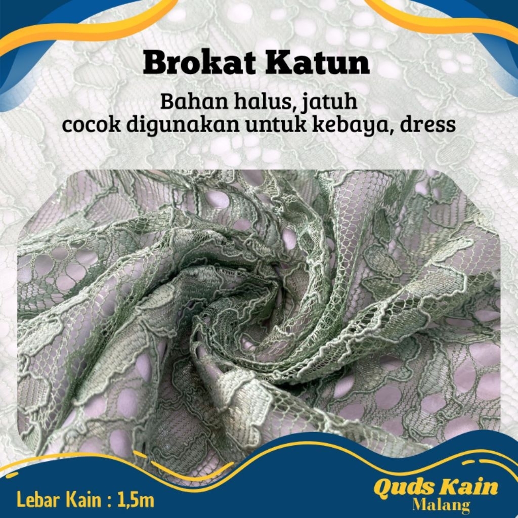 Kain Brokat Cord Katun | Kain Lace Premium (WARNA REQUEST)