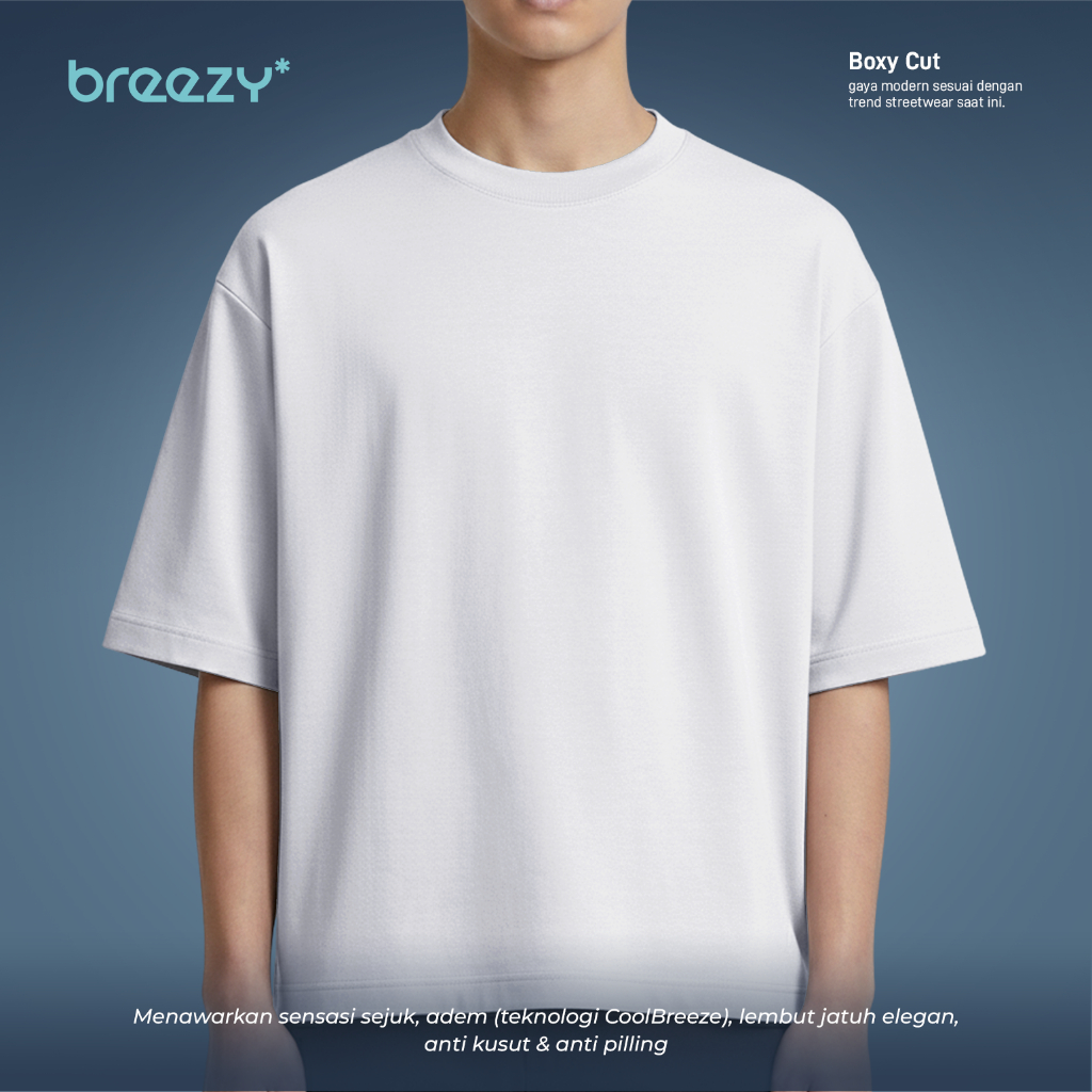 BREEZY Kaos T-Shirt Boxy Cut Danbowl 210 RWDMAN | White Color