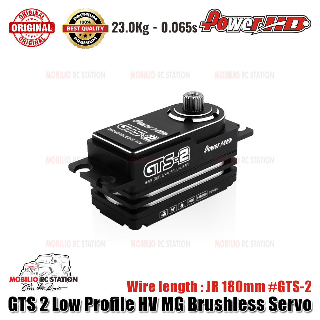 Power HD GTS 2 Low Profile HV MG Brushless Servo Wire length JR 180mm #GTS-2