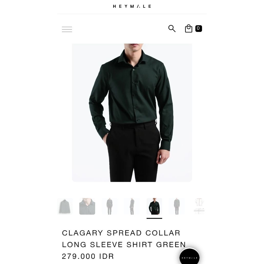 Clagary Spread Collar Long Sleeve Shirt Green heymale