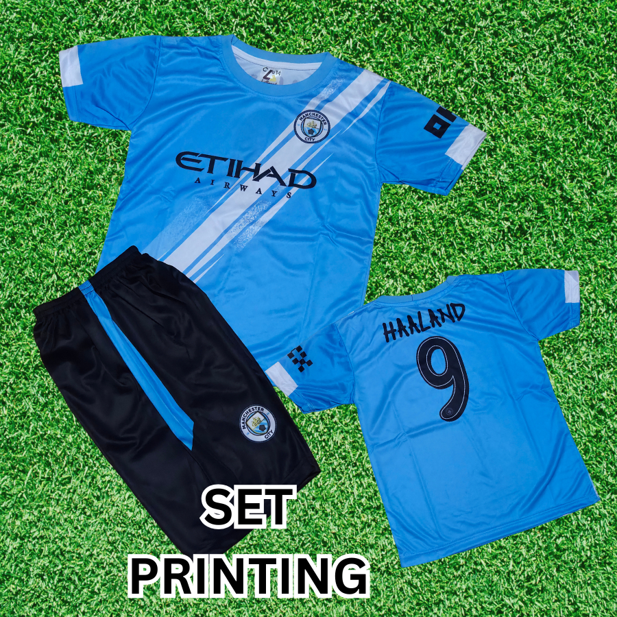 jersey baju bola anak manc city away terbaru/setelan baju haaland/jersey bola haaland printing usia 