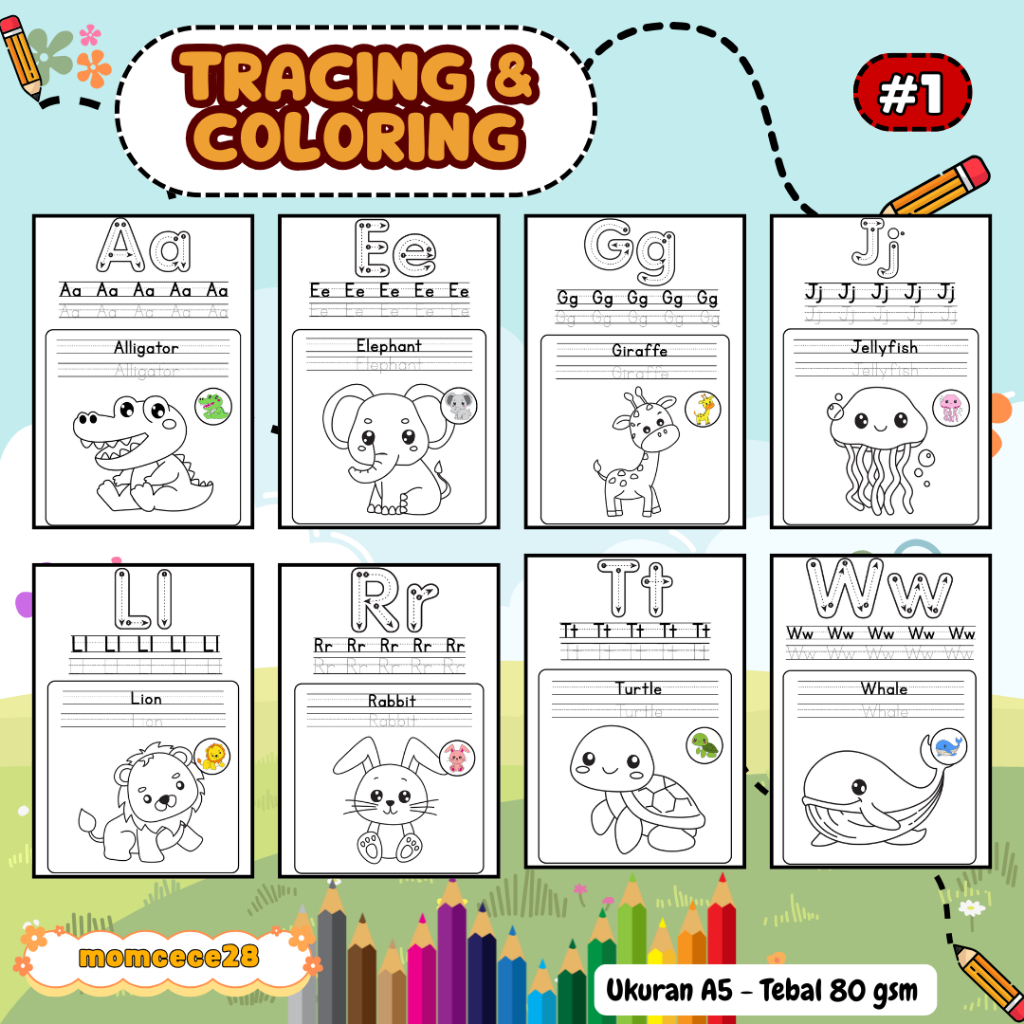 Menggambar Mengikuti Pola/Tracing/Kertas Mewarnai/Coloring