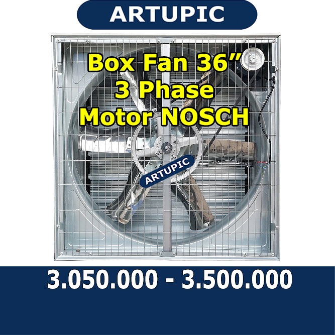 Box Fan 36 Inch 3 Phase Motor NOSCH Kipas Kandang Exhaust Blower Tanpa Tension Pulley