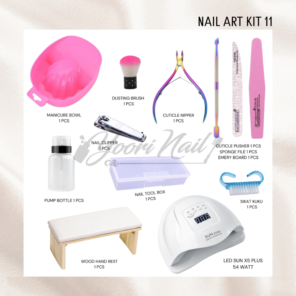 Nail art kit package 11 perlengkapan nailart nail art remove set nail kuku lengkap