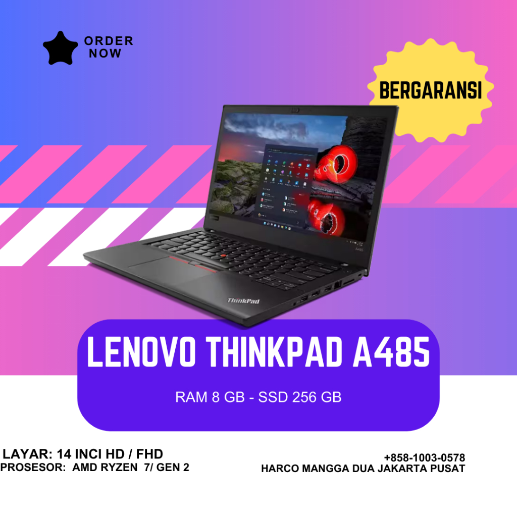 Laptop Lenovo ThinkPad A485 – Tangguh, Kencang, Siap Kerja