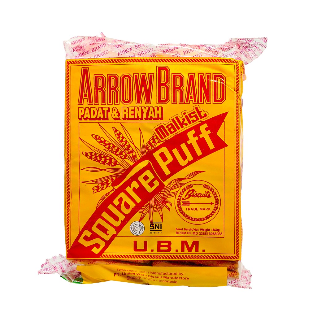 BISKUIT MALKIST UBM ARROW BRAND SQUARE PUFF 350 GR TANPA GULA KRAKERS DIABETES