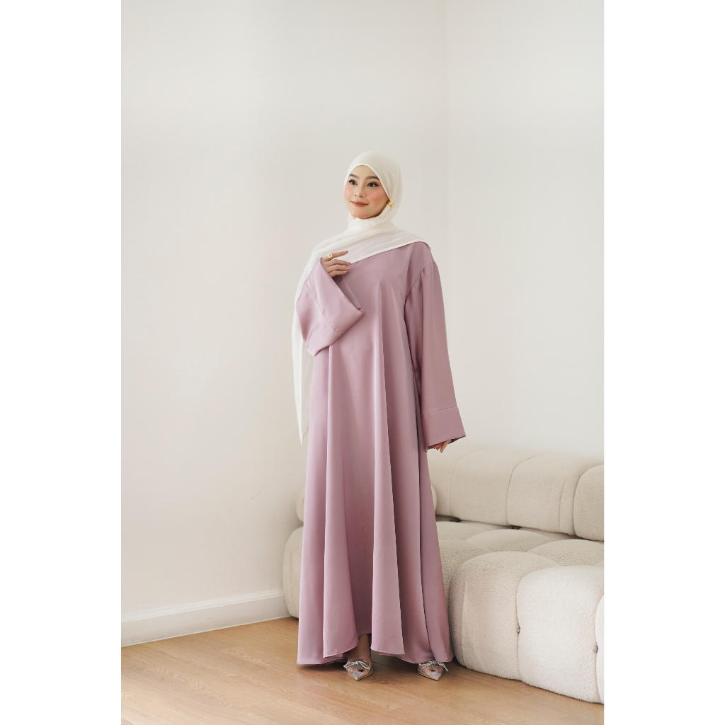 Arissa Elisya Lilac Pink | Dress Wanita Muslimah | Gamis Premium | Abaya Modern