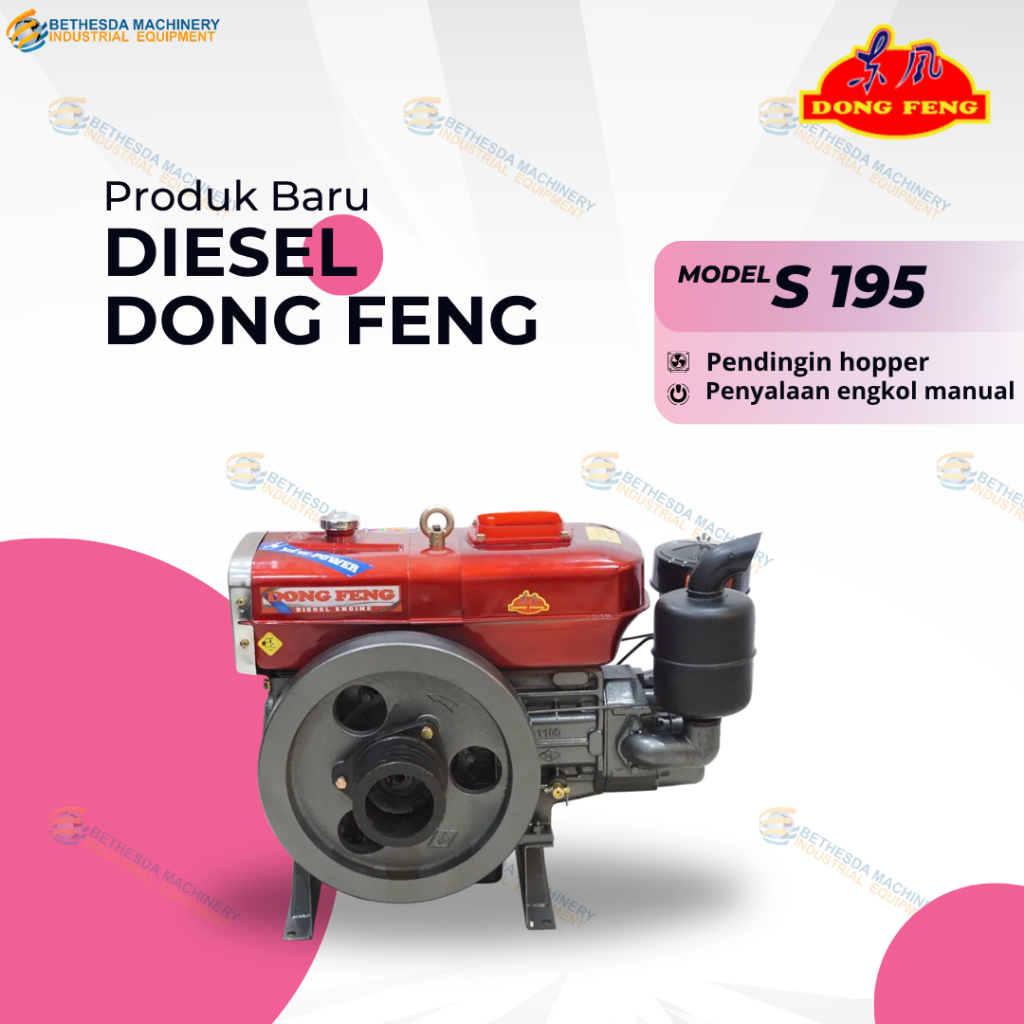 Dong Feng Diesel 13 HP / 13PK Mesin Penggerak Diesel Dongfeng S 195