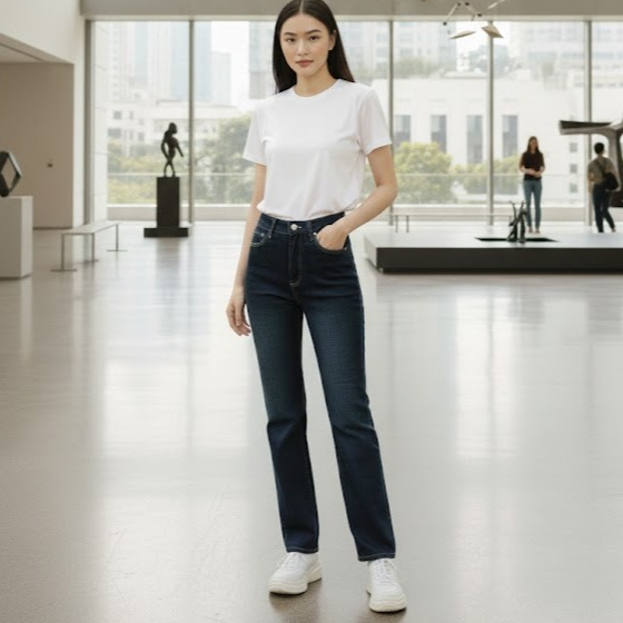 Celana Highwaist Loose Buggy Jeans Wanita Kekinian Premium