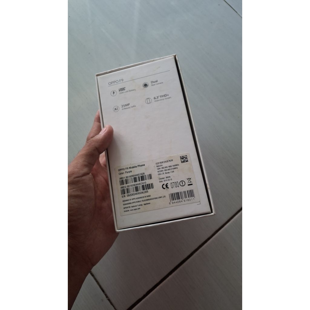 Dus box Oppo F9 ram 6/64GB dus