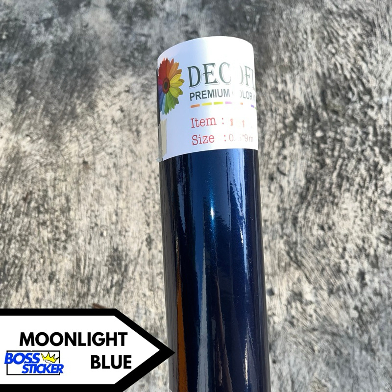 [ ROLL ] PREMIUM Sticker Moonlight Blue - Stiker Hitam Lembayung Biru - Skotlet Hitam Lembayung Biru