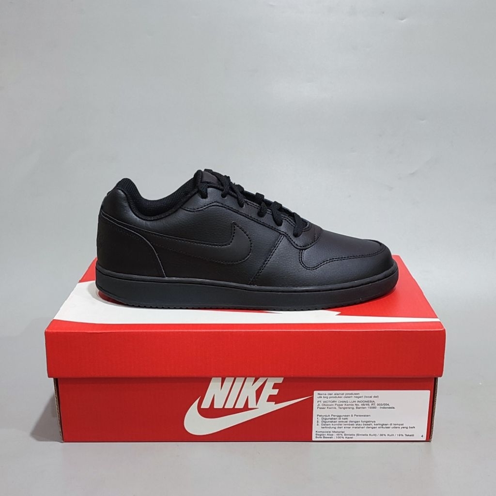 Nike Ebernon Low Black Original Resmi BNIB