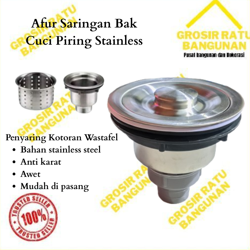 Afur Keranjang Stainless Saringan Bak Cuci Piring Wastafel Sink Avur Classic