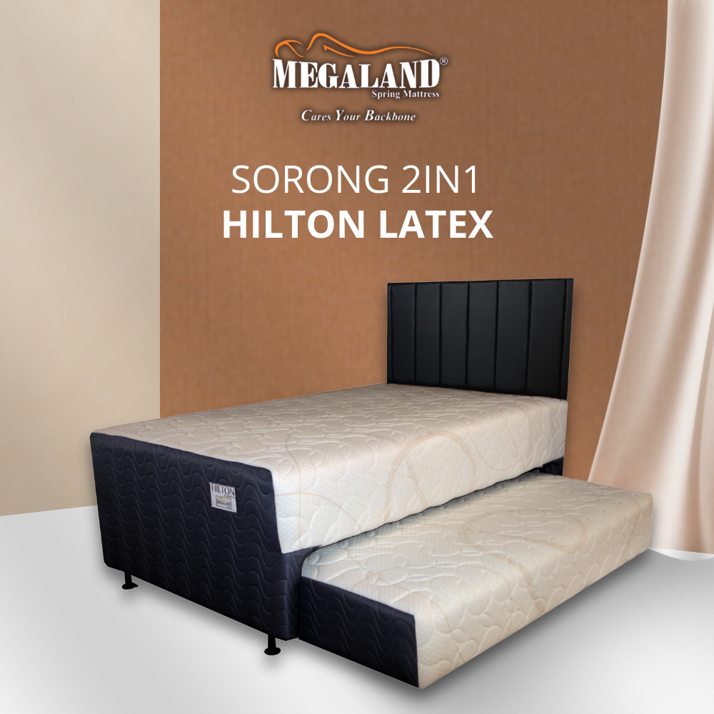 Kasur 2in1 Megaland Springbed - Sorong Hilton | Soft Latex | Full Set