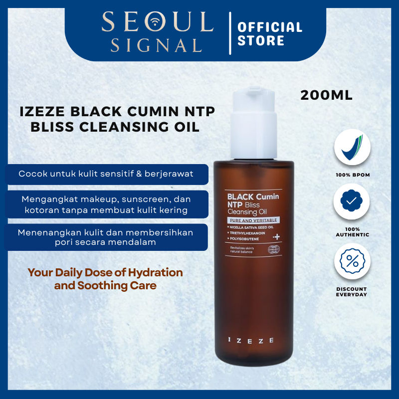 IZEZE Black Cumin NTP Bliss Cleansing Oil 200ml | IZEZE Soul HCA Hydro 6.5 Gel Cleanser 150ml | IZEZ