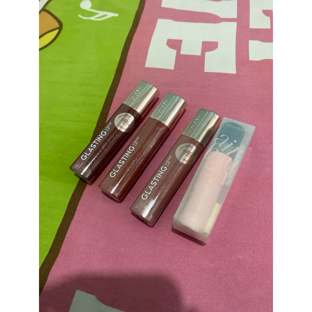 (NEW) LIP GLASTING WARDAH & AIR BRUSH RUBY SPARKS ROSEWOOD RADIANCE PUMPKIN DRIP PEACHSUN