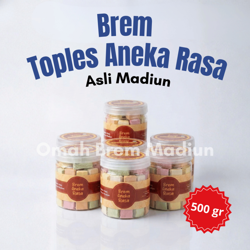Brem Aneka Rasa Kemasan Toples Asli Madiun | Mix 5 Varian (Isi ±50 Pcs)