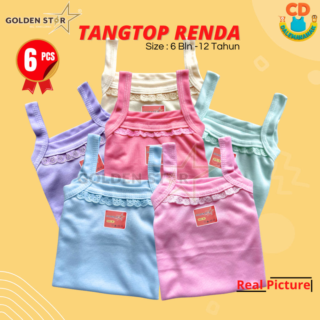 12 Pcs tanktop crop anak Perempuan nyaman dipakai dan tidak melar / tanktop anak lucu / tangtop anak