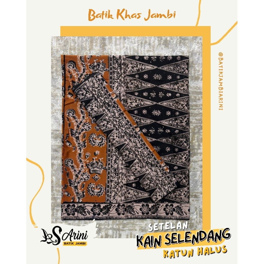 [ARINIbatik] Batik Jambi - Set Kain Sarung Selendang/Bawahan Katun Halus Motif Batang Hari Warna Cok