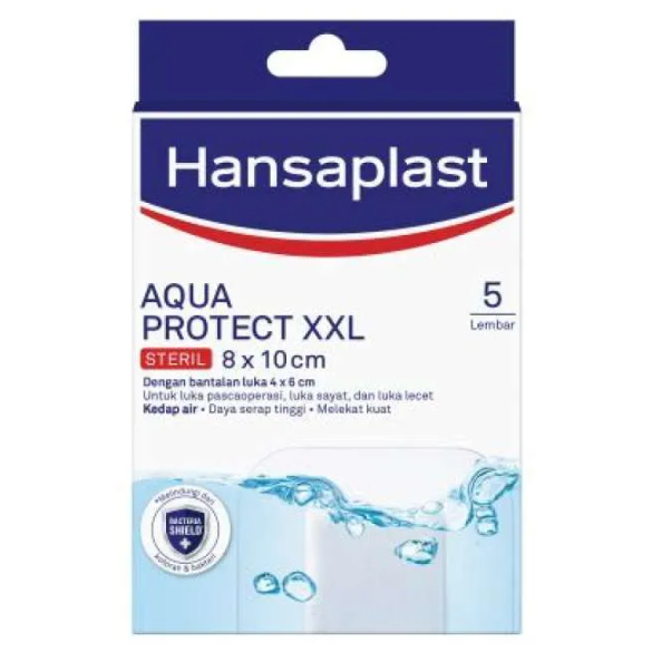 HANSAPLAST AQUA PROTECT XXL STERIL 8 X 10CM  1 BOX ISI 5 PCS