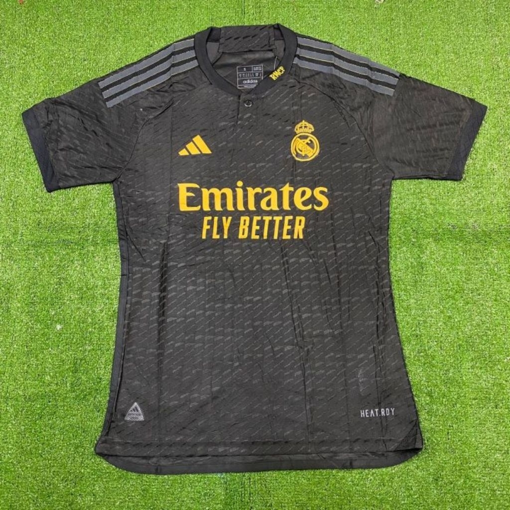 JERSEY REAL MADRID 3RD THIRD HITAM PI PLAYER ISSUE MUSIM 2023/2024 GRADE ORI