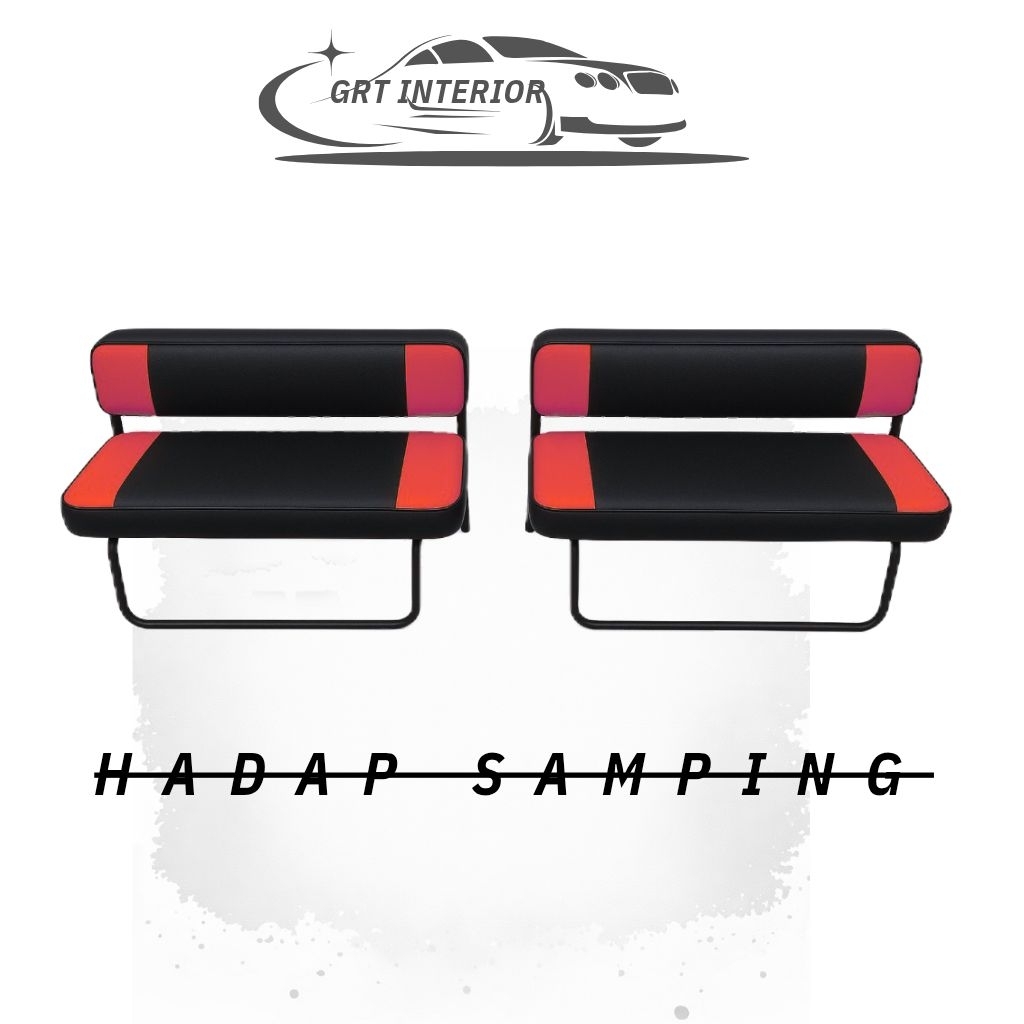 Cover/Sarung jok belakang hadap samping mobil FEROZA/KATANA/TAFT Motif simple bahan kulit sintetis P