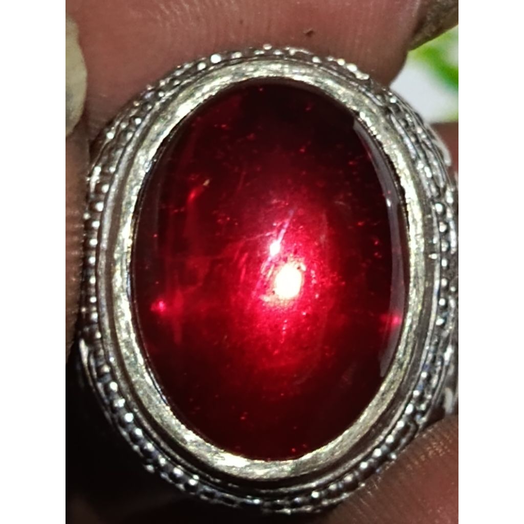 batu Mirah siam delima super mewah ikat alpaka krum tebal awetl no 7